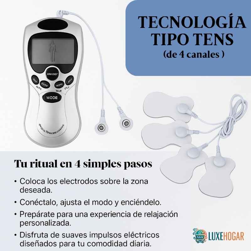 ELECTRO ESTIMULADOR (Masajeador 4 tens) 💆🏻♀️