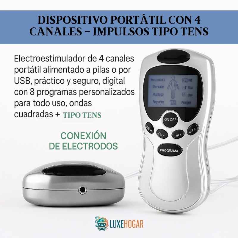 ELECTRO ESTIMULADOR (Masajeador 4 tens) 💆🏻♀️