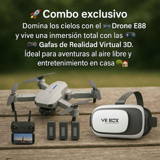 Drone E88 + Gafas Virtuales 🎮 🤩